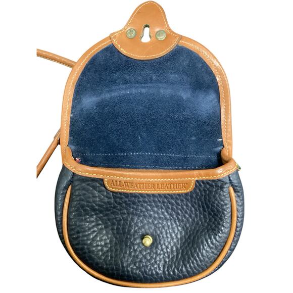 VTG Dooney&Bourke Purse/Small Crossbody Women’s 1Size Genuine Leather Navy&Brown - Picture 6 of 9